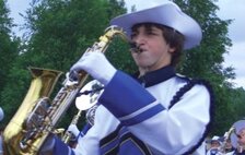 Tyler Stitt plays saxophone